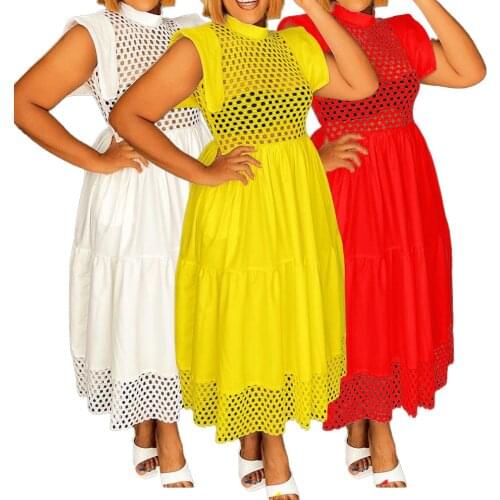 VITIANA Women Sexy Party Dress Summer 2021 Female Sleeveless Hollow Out Club Dresses Femme Yellow Beach Vestidos Africa