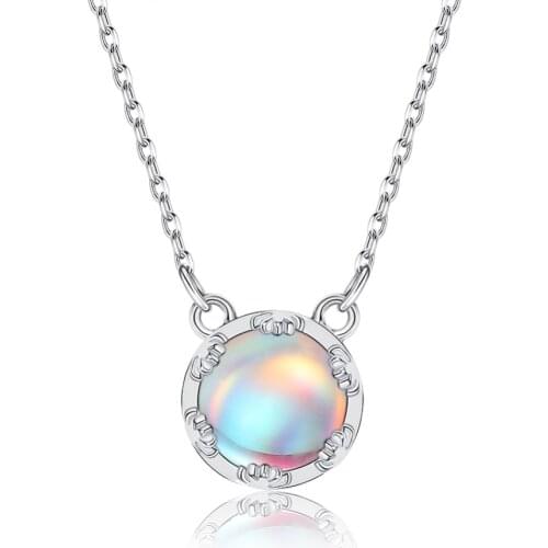 ZEMIOR Aurora Pendant Halo Crystal Gem S925 Sterling Silver Fashion Necklace Fall Fine Jewelry Women Elegant Anniversary Gift
