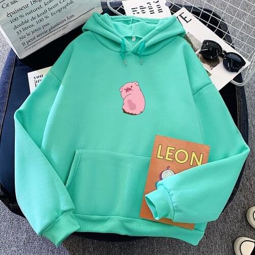 Pink Cute Coat Hoodie for Women Streetwear Jacket Harajuku Korean Sweatshirt Female Aesthetic Pig Jumper Thick Warm Pullover