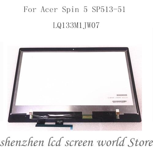 For Acer Spin 5 SP513-51 LCD Screen+Touch Digitizer Assembly FHD LQ133M1JW07 or B133HAB01.0 WITH TOUCH IPS matrix