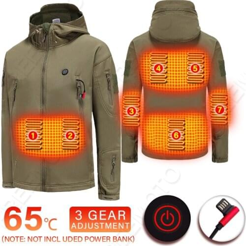 Winter Electric Heated Clothes Motorcycle Heating Jacket USB Charging Waterproof Windbreaker Heat Outdoor Skiing Coat M-4XL