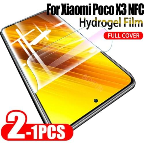 1-2PCS Poco X3 NFC Phone Protector For Xiaomi Poco X3 NFC Safety Hydrogel Film On Xiomi Poco X3 NFC Soft Film HD Not Glass