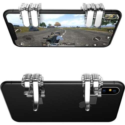 1Pair W6 New Concept Six-finger Linkage PUBG Mobile Game Fire Button phone Gaming Trigger L1 R1 Shooter Controller Accessories