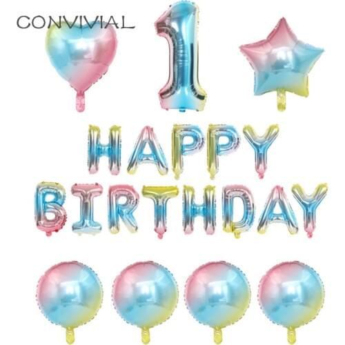 1Pc 32inch Color Foil Number Balloon Wedding Decoration Globo Kids Happy Birthday Star Heart Love Helium Ballons Party Supplies