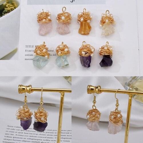 1pc DIY Materials Handmade Accessories Natural Stone Charms Earrings Pendants Necklace Garment Accessory Female Women PS21801