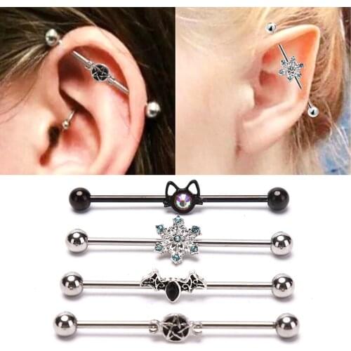 1PC Spiral Barbell Surgical Steel Twist Cartilage Helix Tragus Earring Lip Eyebrow Labret Hoop Rings Piercing Jewelry Women Men