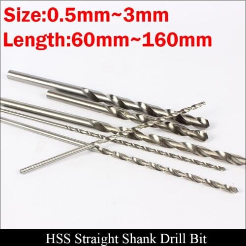 2.7mm 2.8mm 2.9mm 3mm 100mm Extra Long Plastic Metal Wood AL Copper High Speed Steel HSS Straight Shank Spiral Twist Drill Bit
