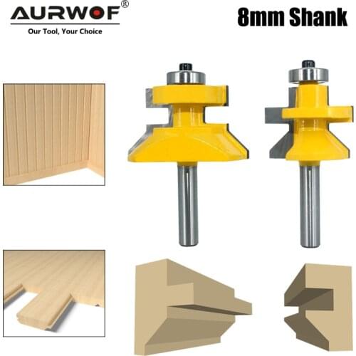 2pcs 8mm Shank 120 Degree Router Bit Set Woodworking Groove Cutters Tungsten Alloy Wood Tenon Milling Cutter Bits Tools 02122