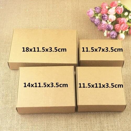 20pcs/lot Natural Kraft Craft Paper Jewelry Pack Boxes Handmade Soap Wedding Party Candy Event Wrapping Box