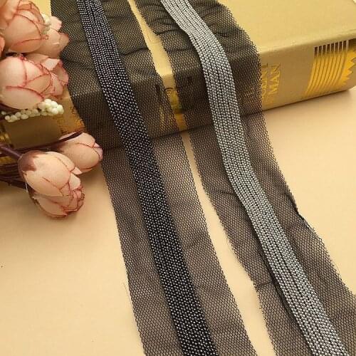 3Yards Silver Metal Chain Tassel Tapes Accessory Lace Mesh Fringe Lace Trim For Shoes Hat Dance Clothes Dentelle Applique