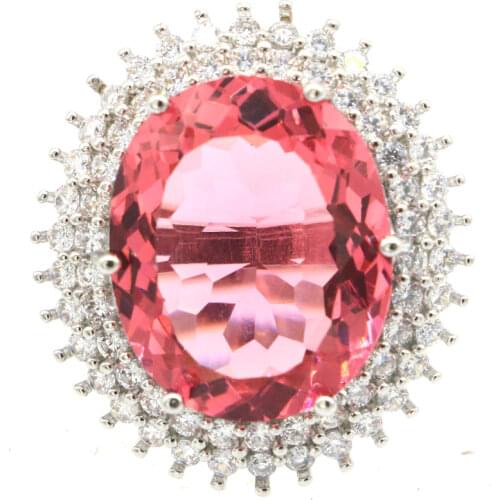 15x12mm Popular Style Silver High Quality Created Green Peridot For Girls Daily Wear Silver Rings