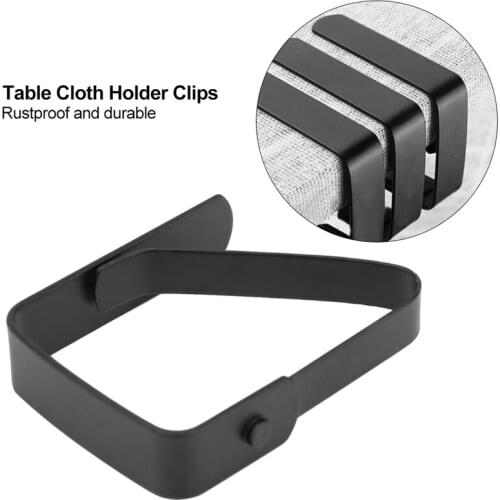 8 Pack Stainless Steel Tablecloth Clips Black Picnic Tablecloth Clips Adjustable Anti-Skid Fixed Clip Table Cloth Holder