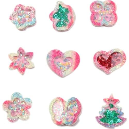 David accessories 10PCS Skull Pumpkin Halloween Sequins Quicksand Liquid Acrylic DIY Phone Cover Party Decoration Craft,10Yc7289