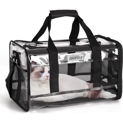 Large Pet Cat Carrier FoldableTransparent Transport Breathable Dog Bag Fashion Shoulder Handbag