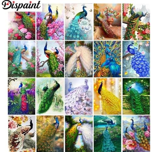 Dispaint "Animal peacock scenery" Diamond Painting 5D Full Square/Round Drill Home Decor DIY Diamond Embroidery Cross Stitch