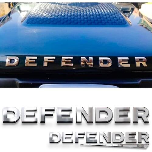 DIY Letters Emblem for DEFENDER Offroad chrome Carbon Fiber Badge Car Styling Refitting Front Hood and Lower Trunk Sticker