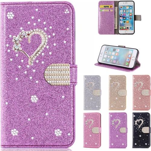 For Samsung S7 S8 S9 Plus S10 S20 FE S21 Ultra A02S A12 A32 A52 A72 A21S A31 A51 A71 A20 A30 A50 A70 Flip Flash Diamond Case