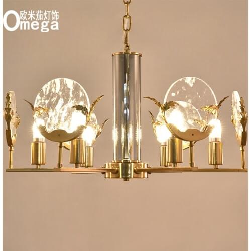 Postmodern creative light luxury glass chandelier living room dining room villa study bedroom porch chandelier exhibition