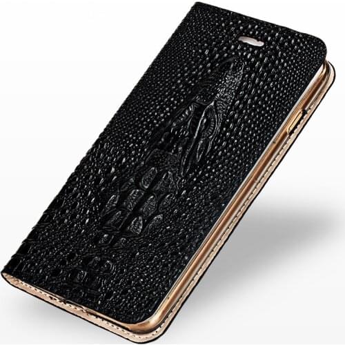 LANGSIDI flip phone case for iphone 12 pro max 12pro 7 8 Plus XS X FULL protective shockproof Crocodile Genuine Leather COVER