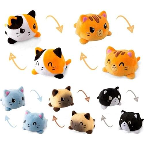 New Double-Sided Flip Cat Gato Kids Soft Gift Plushie Plush Animals Double-Sided Flip Doll Cute Toys For Pulpos Kid Girl