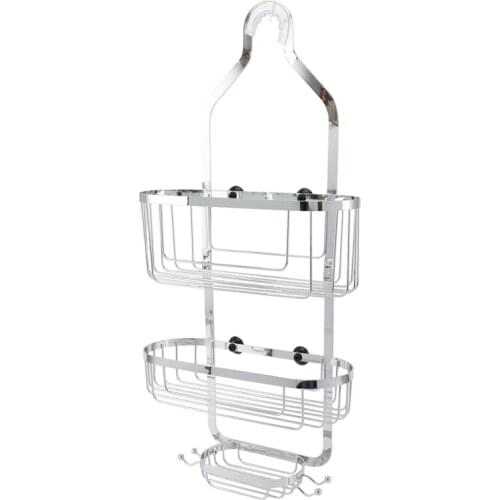 New Bathroom Shelving Chrome Removable Modern Simple Wind 3 Layer Hanging Basket