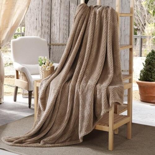 Solid Color Blanket Mesh Pineapple Flannel Blanket Thick Plain Gift Air Conditioning Blanket Nap Blanket