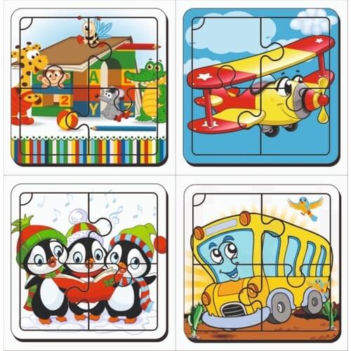 Puzzle Wooden Jigsaw Puzzles Set - 4 Pcs