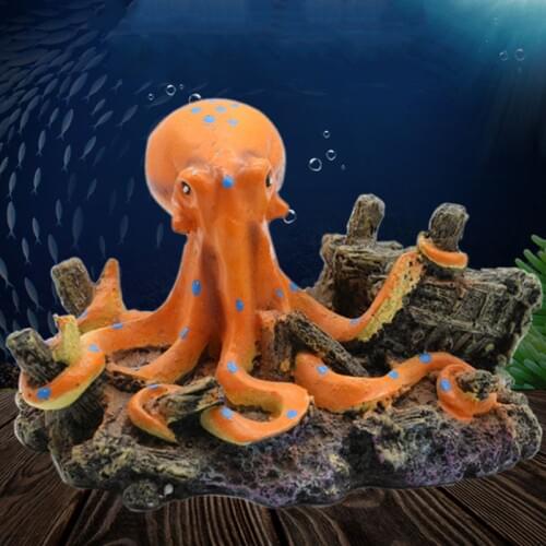 Octopus Resin Ornament Aquarium Fish Tank Decoration Simulation Vintage Landscaping Pet Supplies