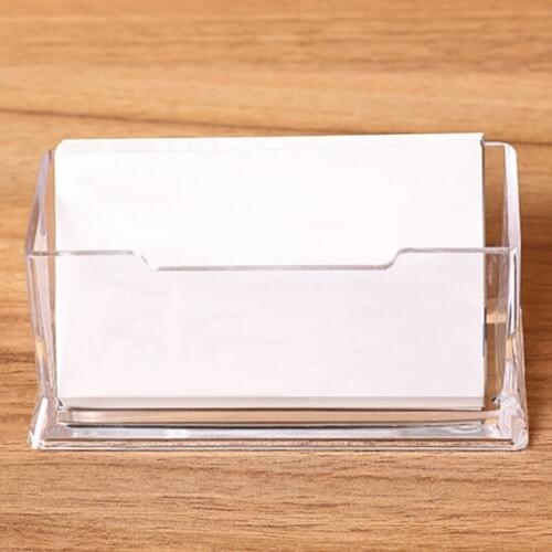 1pc Clear Desktop Business Card Holder Desk Office Organizer Display Stand Acrylic Office Supplies Desk Accessories