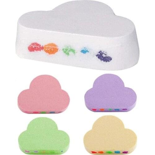 Natural Cloud Rainbow Bath Salt Balls Essential Oil Effervescent Bubble Bath Bomb Moisturizing Exfoliating Cleaning Body Skin