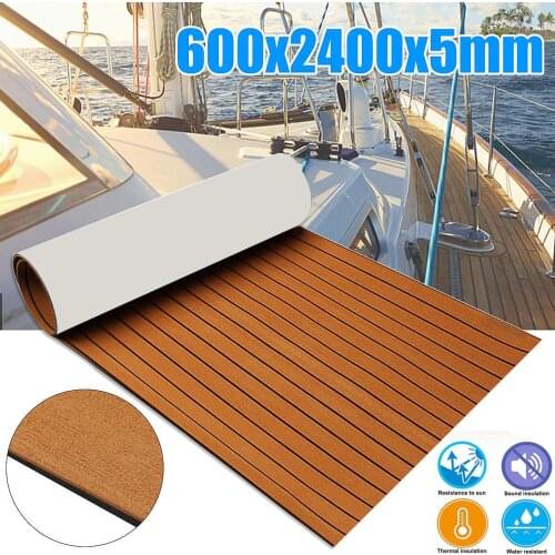 8 Styles 2400mm Self-Adhesive EVA Foam Decking Sheet Faux Teak Synthetic Boat Marine Flooring Brown Gray Black Striped Sheets