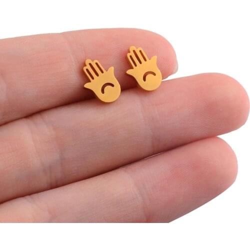 Stainless Steel Earrings Gold Color for Women Geometry Handmade Jewelry Gift