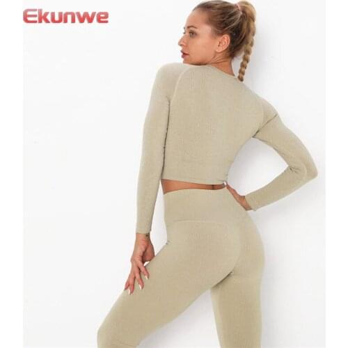 2PcsFitness Sports Suits Women Yoga Leggings Sets For Gym Training Yoga Suits Seamless Stretch Sports Shirts Sets Gym Clothing