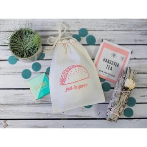 Wedding Welcome Favor Bag personalized Fiesta bags Bachelorette hangovers bag party canvas Drawstring gift bag Recovery Kit bag