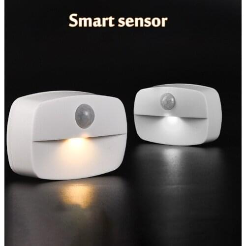 2020 Battery Powered LED Square Motion Sensor Night Lights PIR Induction Under Cabinet Light Closet Lamp For Stairs Kitchen