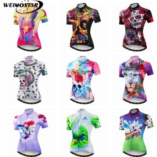 Weimostar 2019 Cycling Jersey Women Girls Summer Short Sleeve mtb Jersey Maillot Ciclismo Hombre Outdoor Racing Sport Bike Shirt