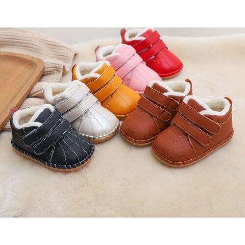 Winter Baby Girls Boys Snow Boots Infant Toddler Shoes Soft Bottom Genuine Leather Warm Plush Windproof Kids Children Boots