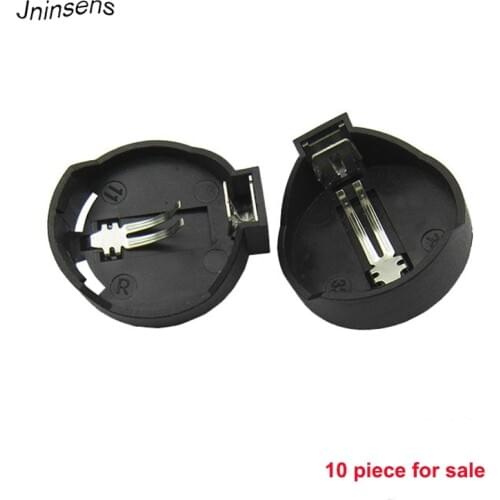 10pcs/lot CR2025 CR2032 3V Button Coin Cell Battery Socket Holder Case Black Color