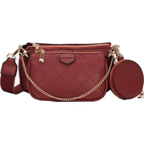 2021 Autumn Winter Women New Style Fashion Handbag Three Piece Suit Bags PU Leather Crossbody Shoulder Bag