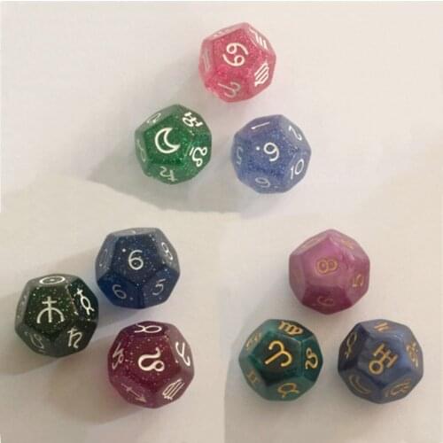 3Pcs/Set 12-Sided Dice Astrology Tarot Card Multifaceted Constellation Divination Dice Leisure Entertainment Toys Party Game