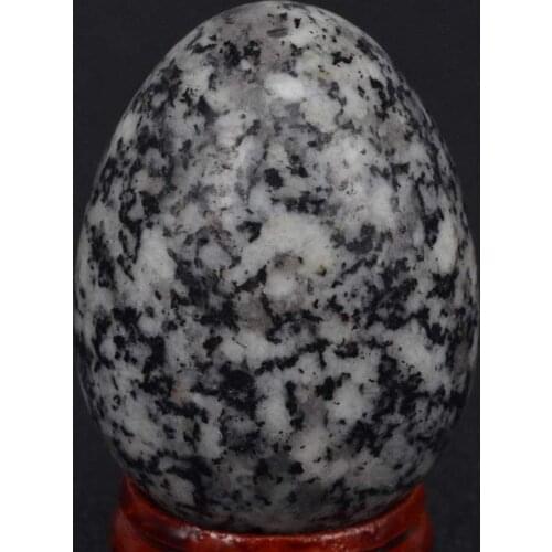 36x49mm Natural Gemstone Sesame Jasper Sphere Egg Healing Reiki Crafts Stone Massage Finger Exercise