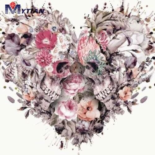 MYTIAN 5d DIY Diamond Painting "Love Color Skull Flower" Diamond Embroidery Handmade Cross Stitch Full RhinestoneHome Decor Gift