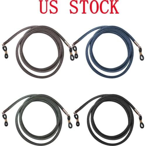 US STOCK 4Pcs PU Leather Eyeglass Chain Mixed Color Eyeglass Strap Eyewear Cord Sunglasses Holder Lanyards Eyewear Retainer