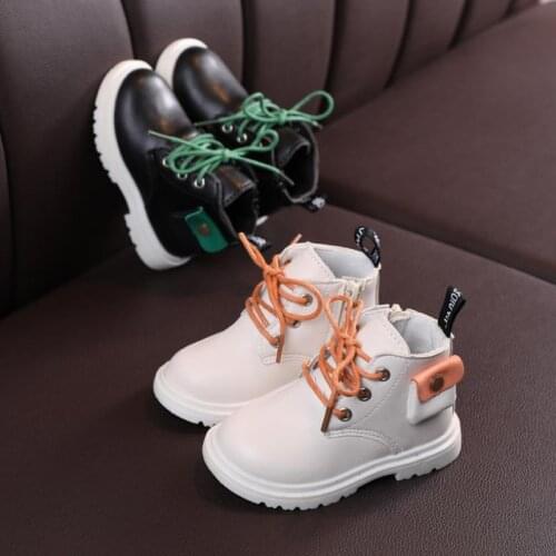 Childrens Shoes Autumn New boys girls Genuine leather Martin boots Anti-kick Soft bottom Wearable snow boots