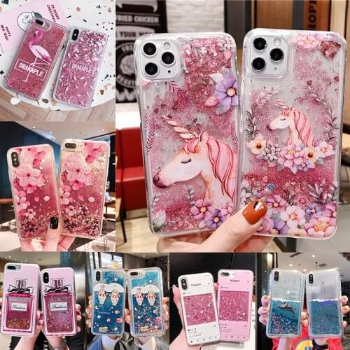Unicorn Flamingo Quicksand Phone Case For Samsung Galaxy A21S A11 M31 A21 A31 M30S A51 A71Soft Glitter Water Liquid Back Coque