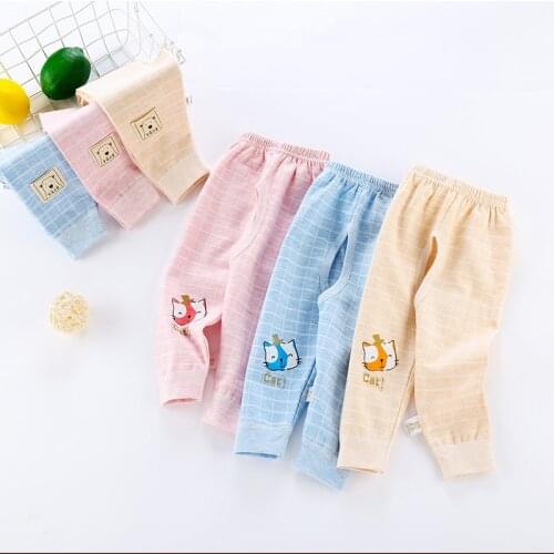 DBH4628-A dave bella spring new born baby girls sleep printed pajamas pants baby pink boutique trouer