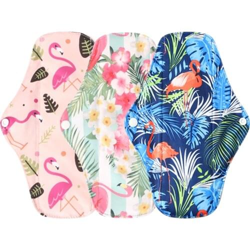 Ohbabyka Reusable Menstrual Pads Charcoal Sanitary Cloth Pad Cotton Washable Mama Panty Liner Pads Health Femine Pads