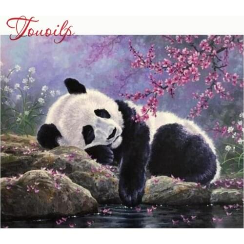 Touoilp 5D DIY Diamond Painting Butterfly Sleeping Panda Needlework Craft Gift Full Square round Embroidery Cross Stitch Kits