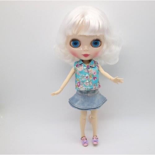 Joint body Nude Blyth Doll Factory doll Fashion doll Suitable For DIY white hair 09