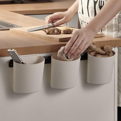 New 3 PCS Wall Storage Box With Carbon Steel Rack Kitchen Supplies Chopsticks Forks Spoons Holder Drainer Makeup Organizer Box